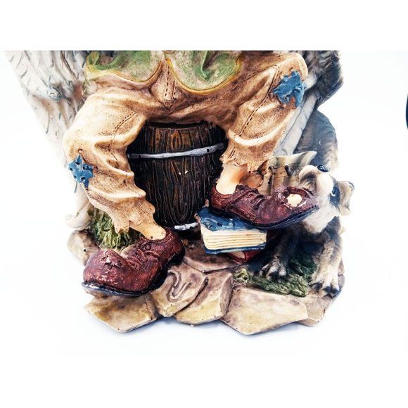 Clown with Angel Wings with Trumpet & Dog 9 Inches Tall Vintage 1980s Ceramic - Picture 15 of 16